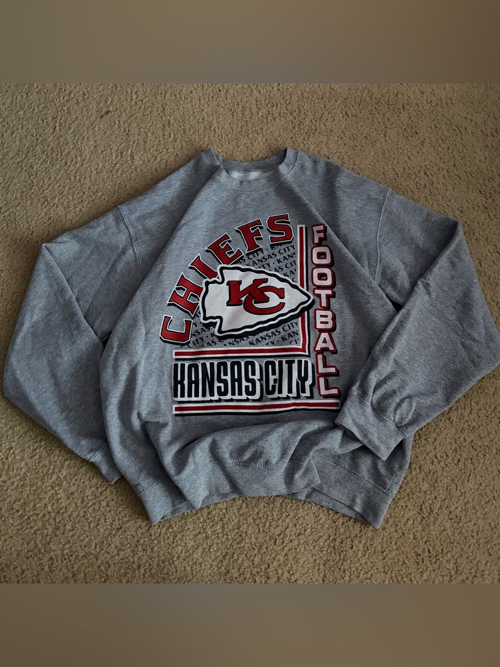 Kansas City Chiefs Grey Crewneck Sweatshirt